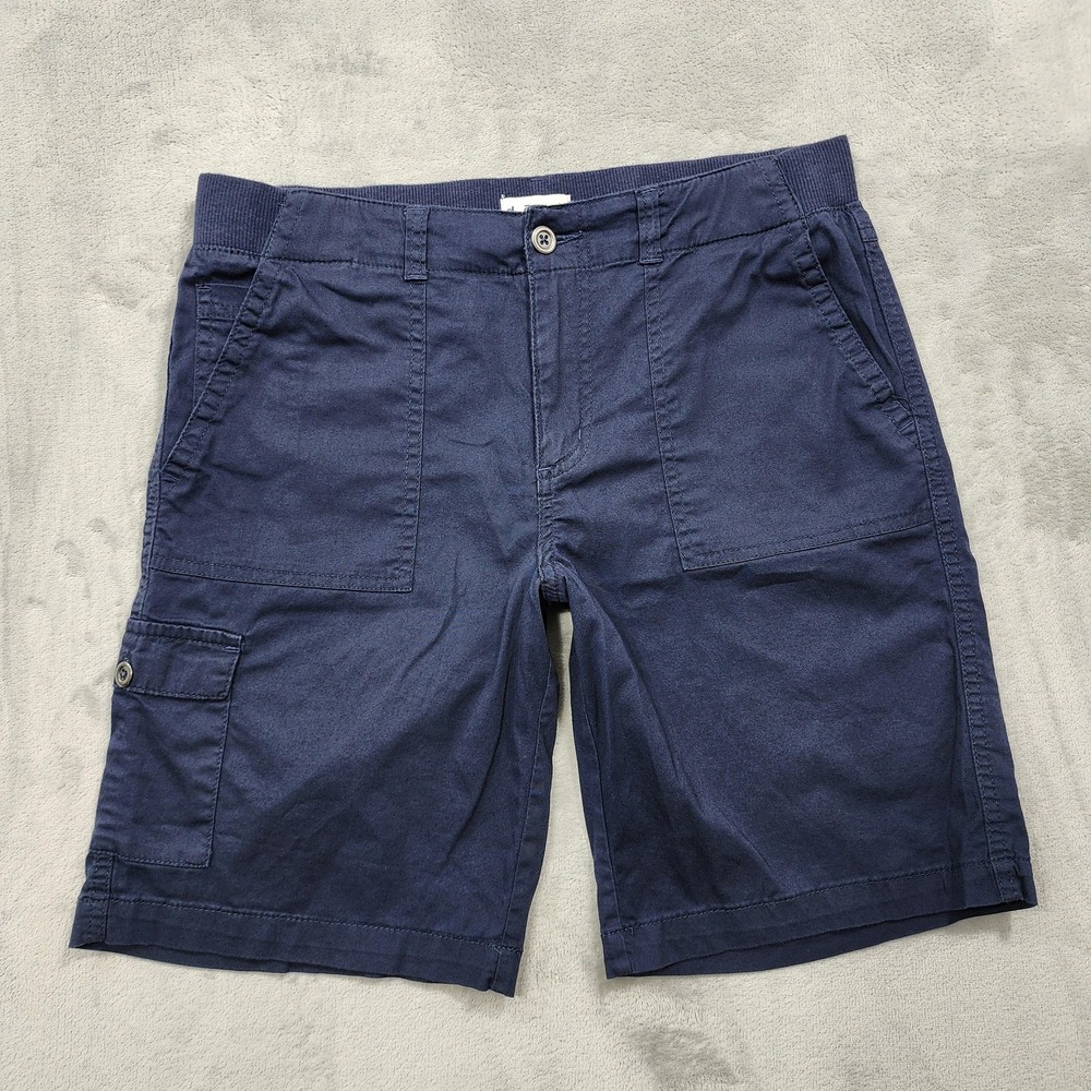 Dā-sh Shorts Mens S Blue Cargo Stretch Canvas Elastic Waist 10 Inseam Casual